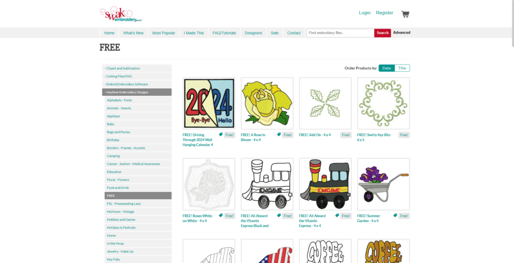 Free Embroidery design websites