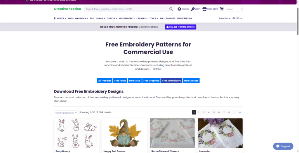 Free Embroidery design website
