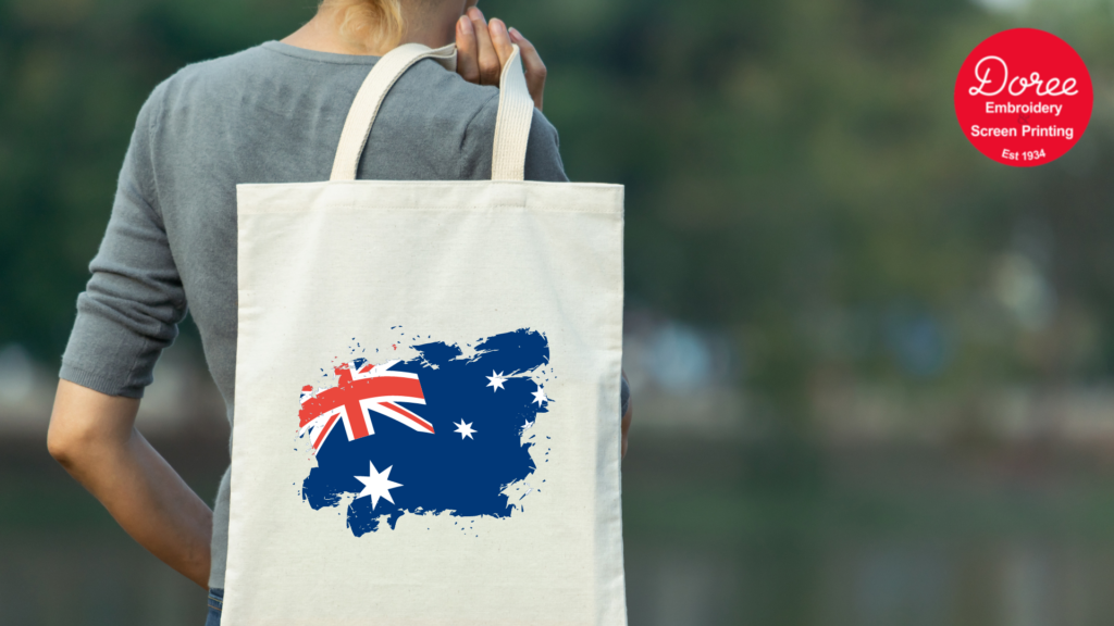 women wearing Australia day bag