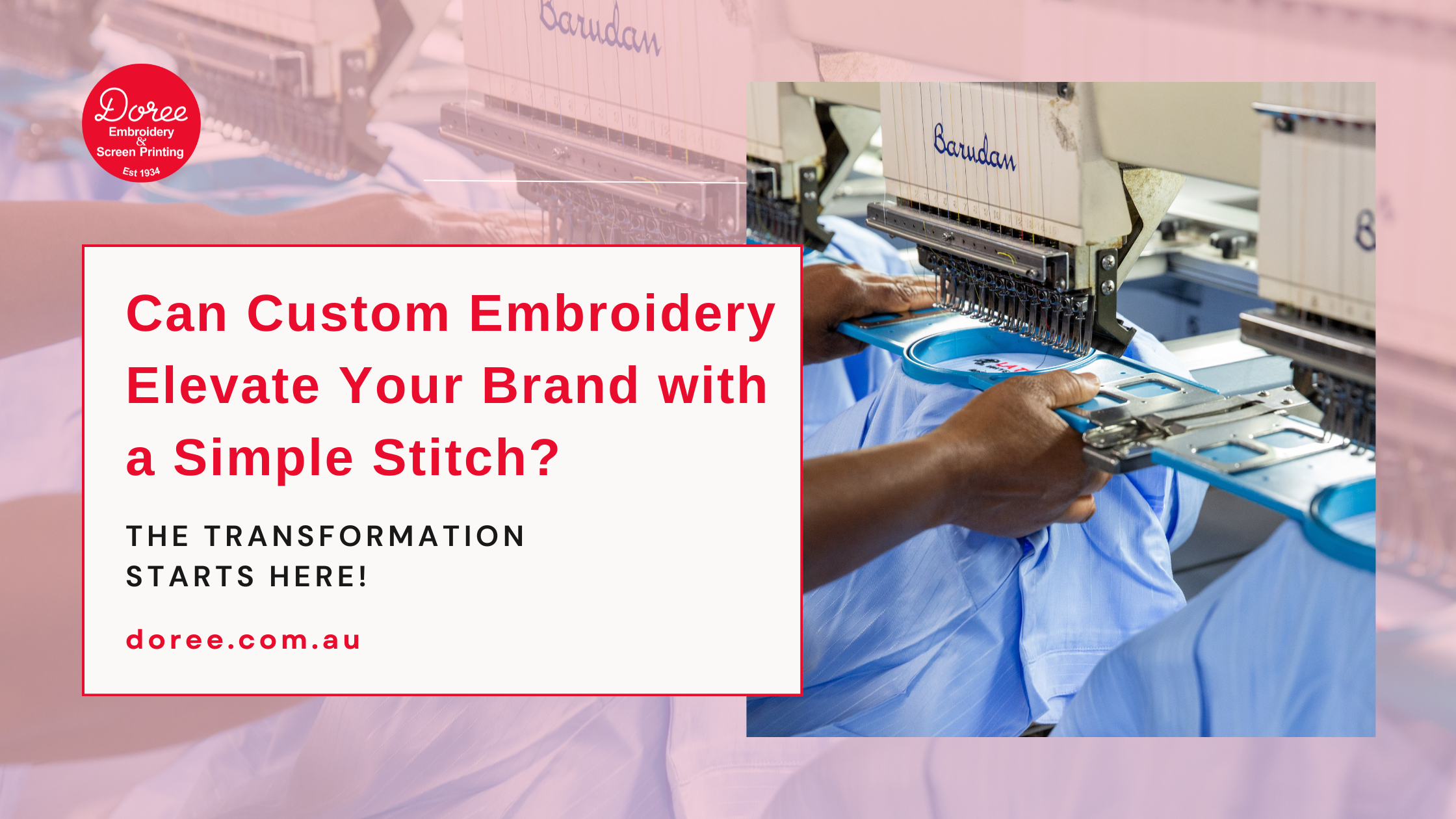 Banner Image of Blog Title: Can Custom Embroidery Elevate Your Brand with a Simple Stitch The Transformation Starts Here!